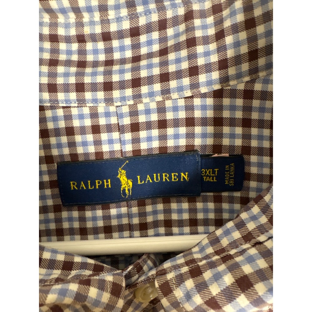 Polo Ralph Lauren Shirt Mens 3XLT Tall Gingham Check Long Sleeve Button Down - Picture 3 of 4